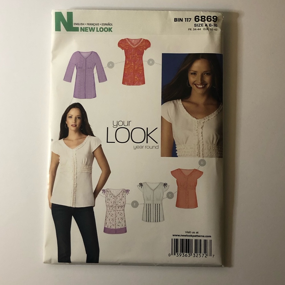3 for $20 Sewing Pattern Simplicity New Look 6869